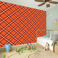 Halloween Plaid Pattern Print Wall Sticker