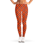 Halloween Plaid Pattern Print Women's Leggings