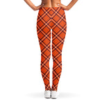 Halloween Plaid Pattern Print Women's Leggings