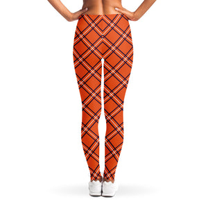 Halloween Plaid Pattern Print Women's Leggings