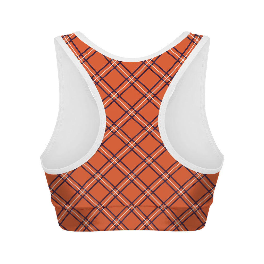 Halloween Plaid Pattern Print Women's Sports Bra