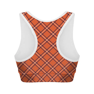 Halloween Plaid Pattern Print Women's Sports Bra