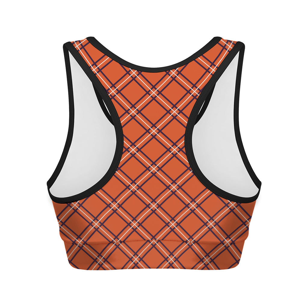 Halloween Plaid Pattern Print Women's Sports Bra