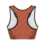 Halloween Plaid Pattern Print Women's Sports Bra