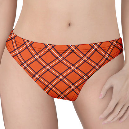 Halloween Plaid Pattern Print Women's Thong