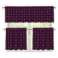 Halloween Plus And Cross Pattern Print 3 Piece Kitchen Curtains