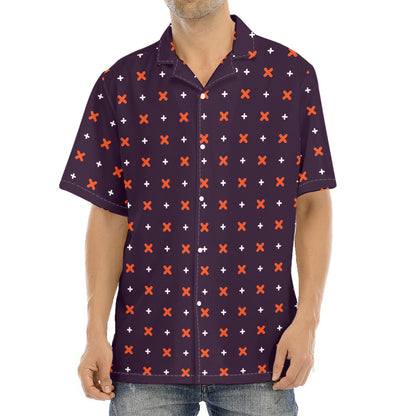 Halloween Plus And Cross Pattern Print Aloha Shirt