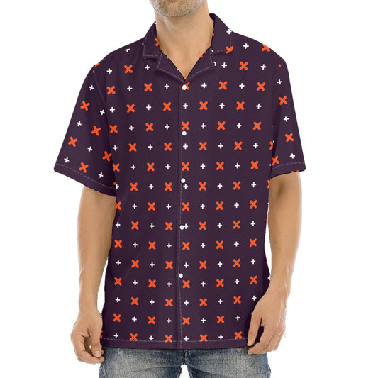 Halloween Plus And Cross Pattern Print Aloha Shirt