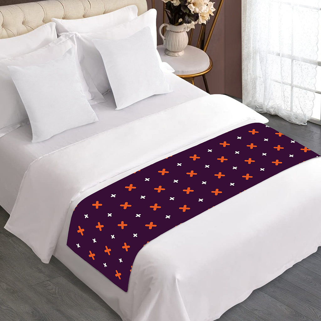 Halloween Plus And Cross Pattern Print Bed Runner
