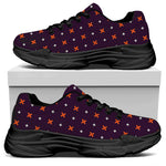 Halloween Plus And Cross Pattern Print Black Chunky Shoes