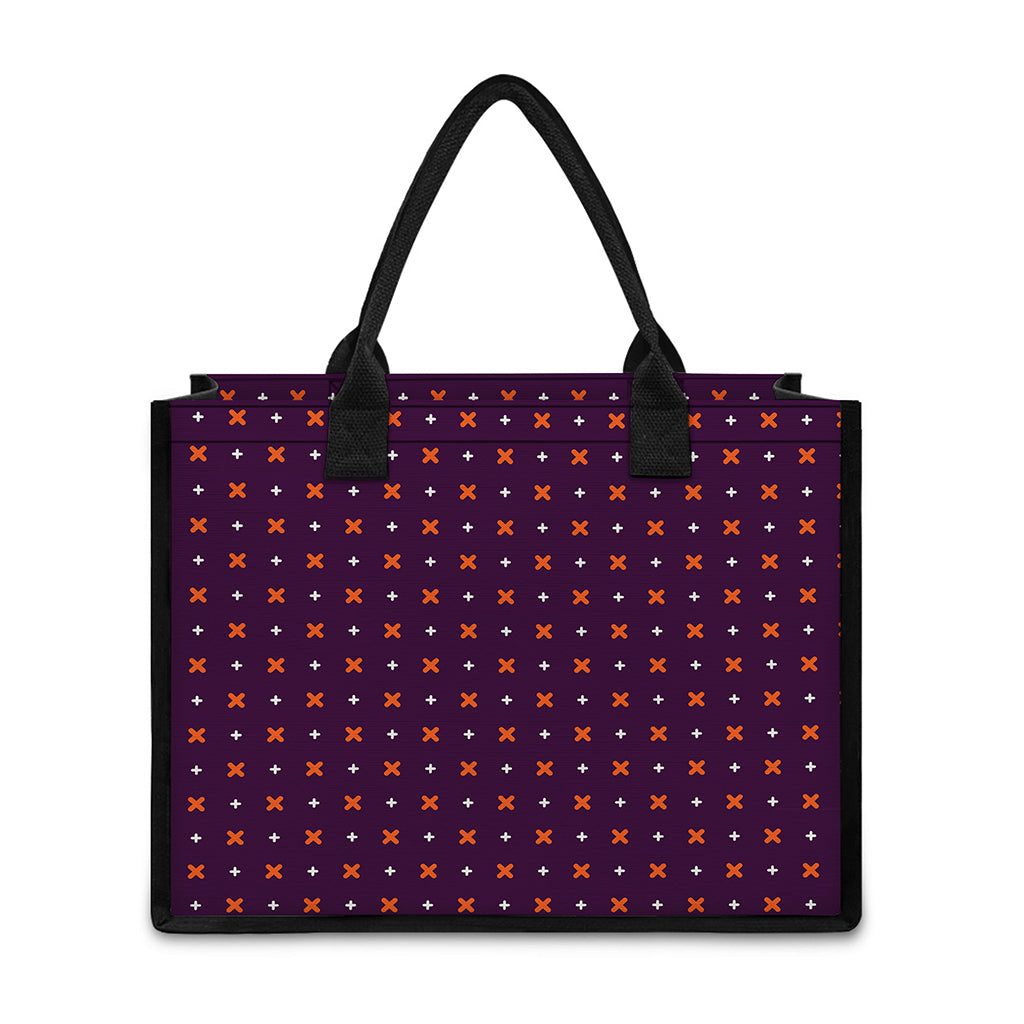 Halloween Plus And Cross Pattern Print Canvas Tote Bag