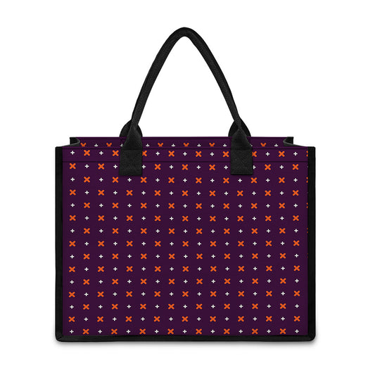 Halloween Plus And Cross Pattern Print Canvas Tote Bag