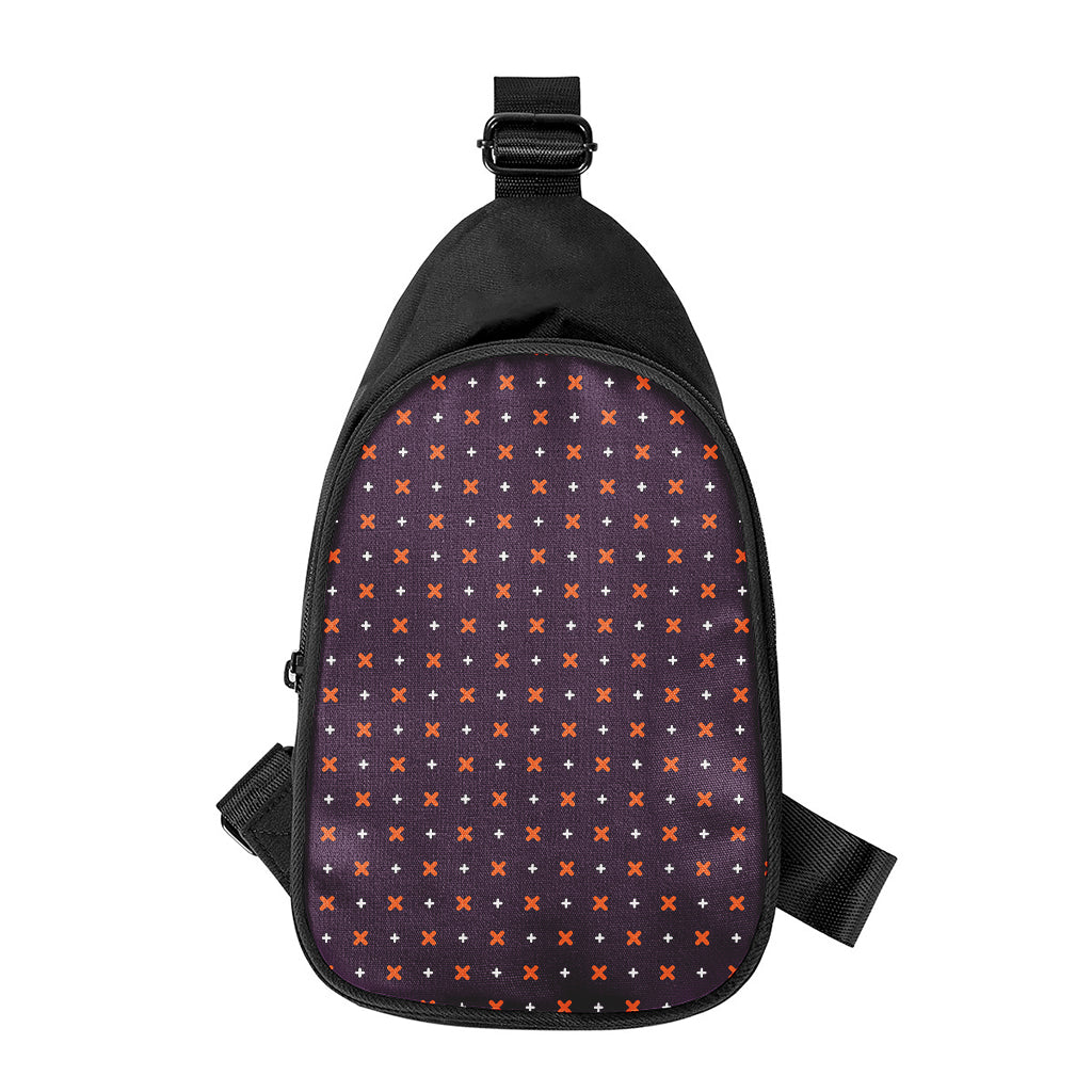 Halloween Plus And Cross Pattern Print Chest Bag