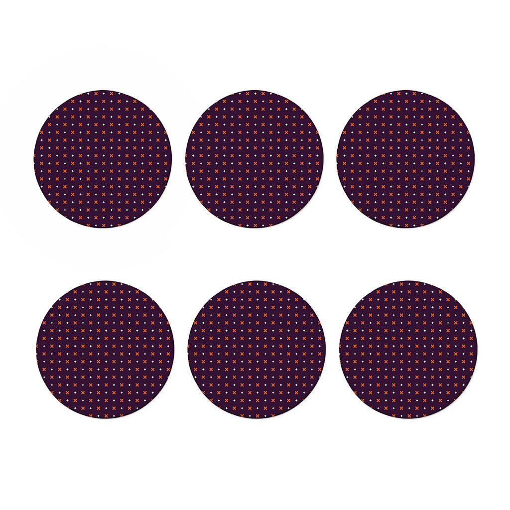 Halloween Plus And Cross Pattern Print Coaster Set