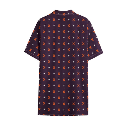 Halloween Plus And Cross Pattern Print Cotton Hawaiian Shirt