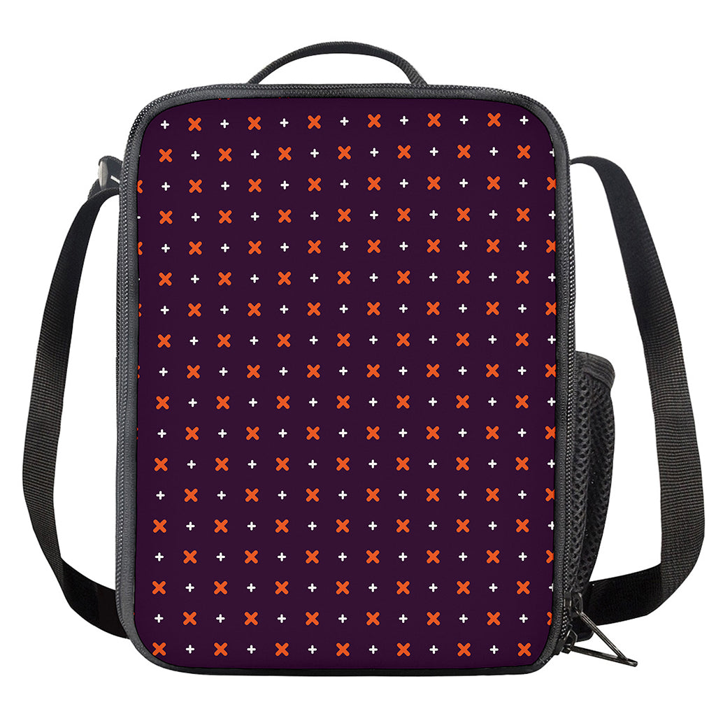 Halloween Plus And Cross Pattern Print Crossbody Lunch Bag