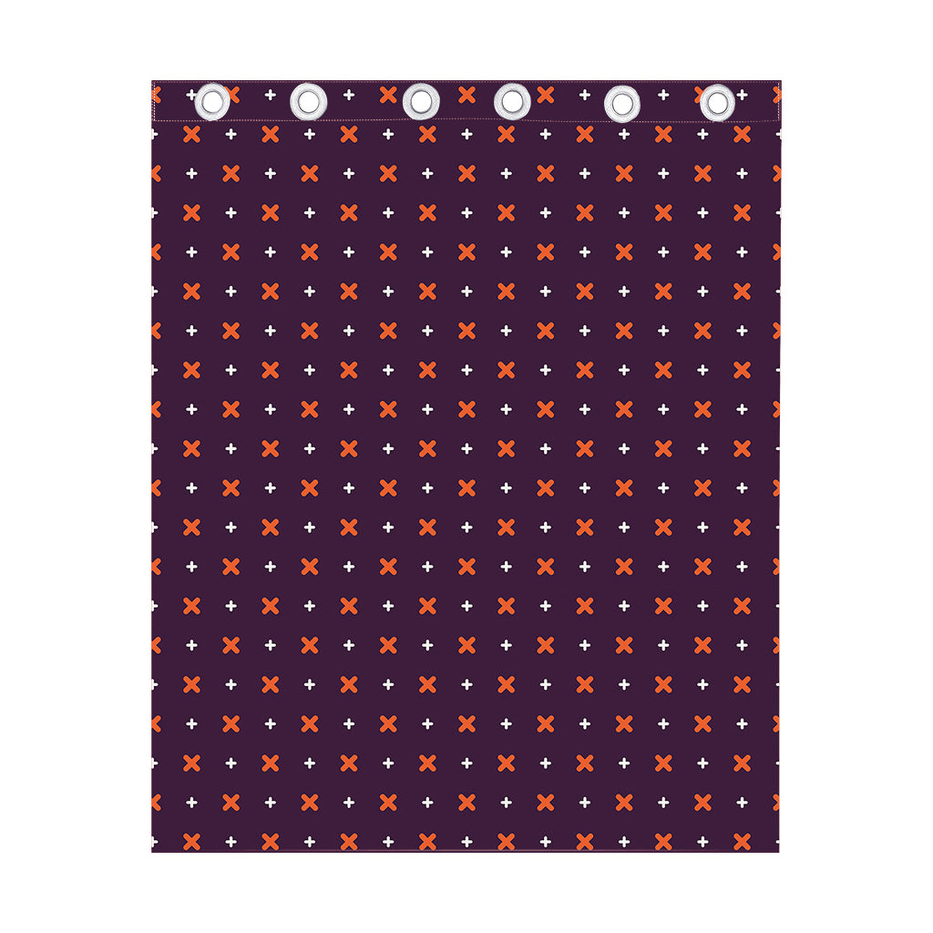 Halloween Plus And Cross Pattern Print Curtain
