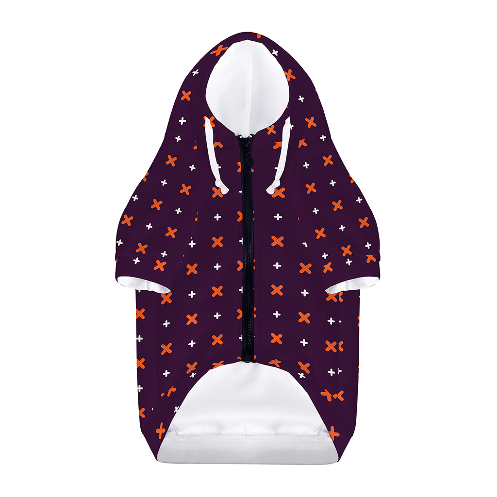 Halloween Plus And Cross Pattern Print Dog Zip Up Hoodie