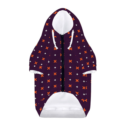Halloween Plus And Cross Pattern Print Dog Zip Up Hoodie