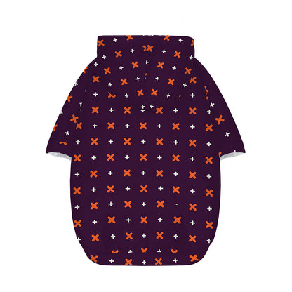 Halloween Plus And Cross Pattern Print Dog Zip Up Hoodie