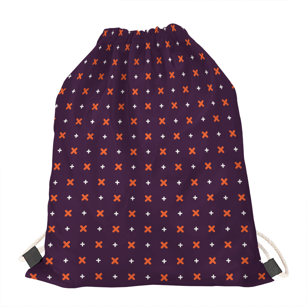 Halloween Plus And Cross Pattern Print Drawstring Bag