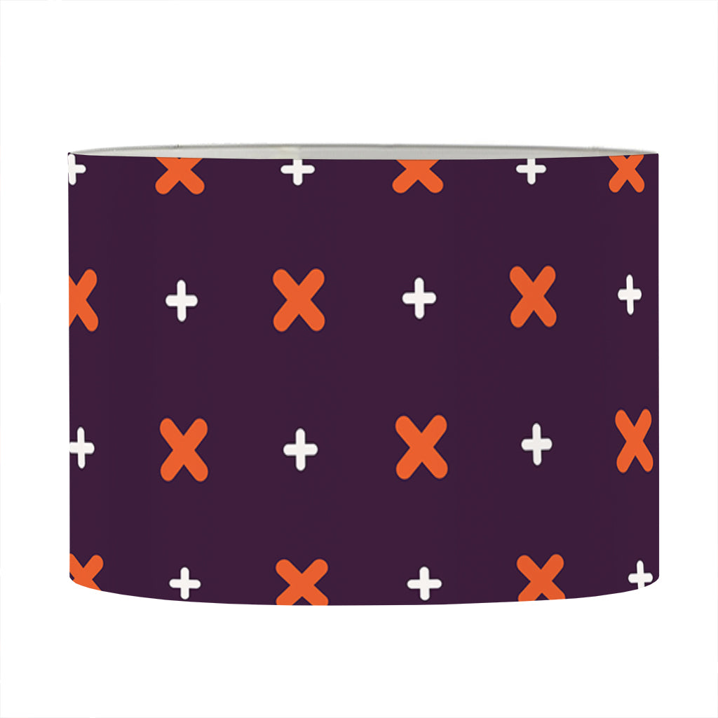 Halloween Plus And Cross Pattern Print Drum Lamp Shade