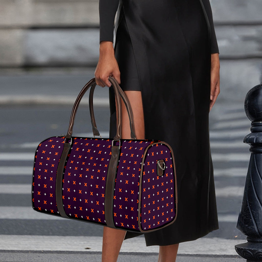 Halloween Plus And Cross Pattern Print Duffle Bag