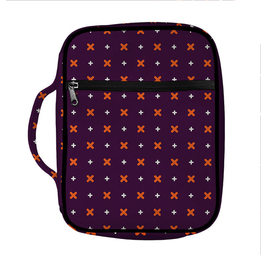 Halloween Plus And Cross Pattern Print Front Pocket Bible Bag