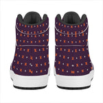 Halloween Plus And Cross Pattern Print High Top Leather Sneakers