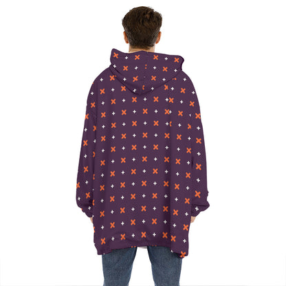 Halloween Plus And Cross Pattern Print Hoodie Blanket