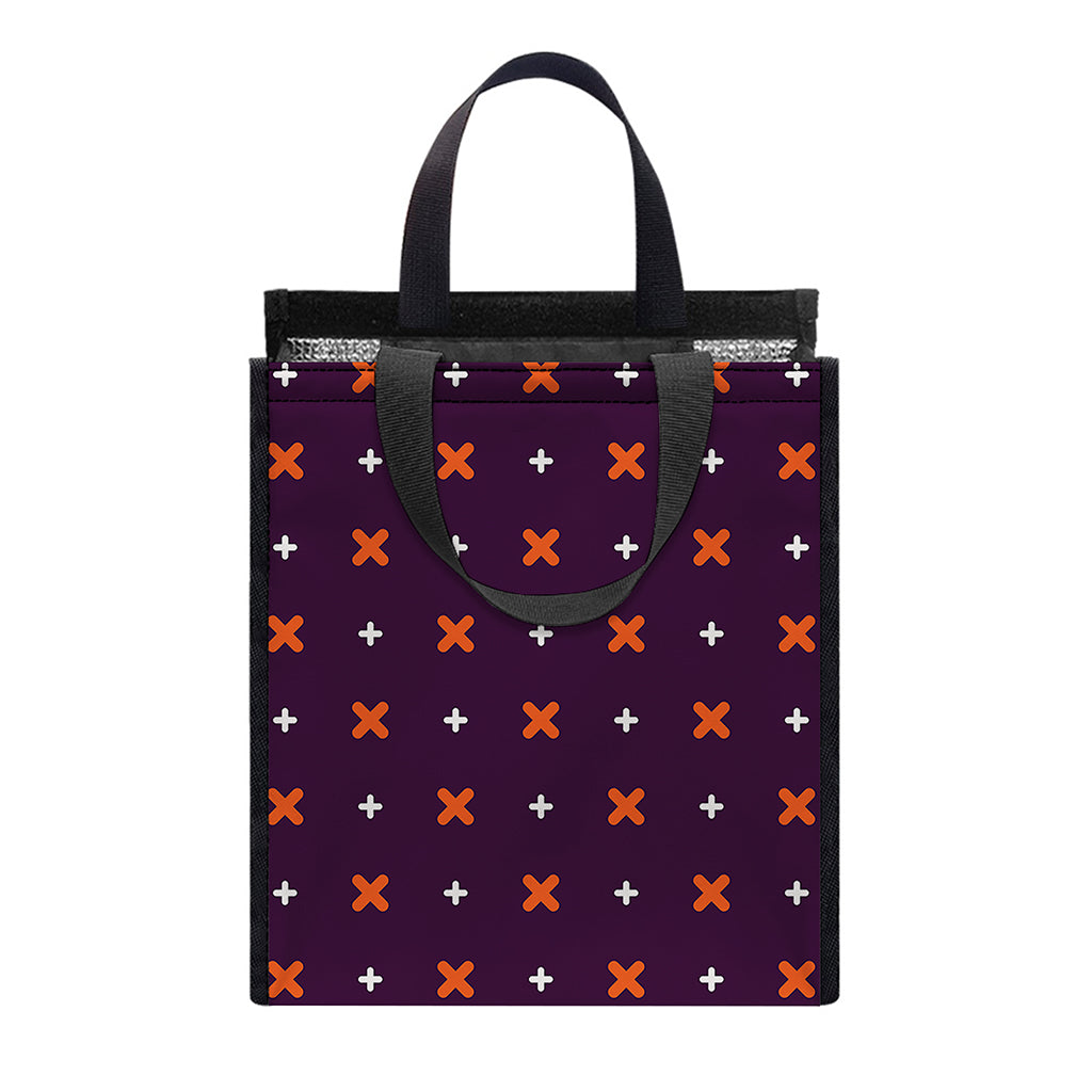 Halloween Plus And Cross Pattern Print Insulated Lunch Tote