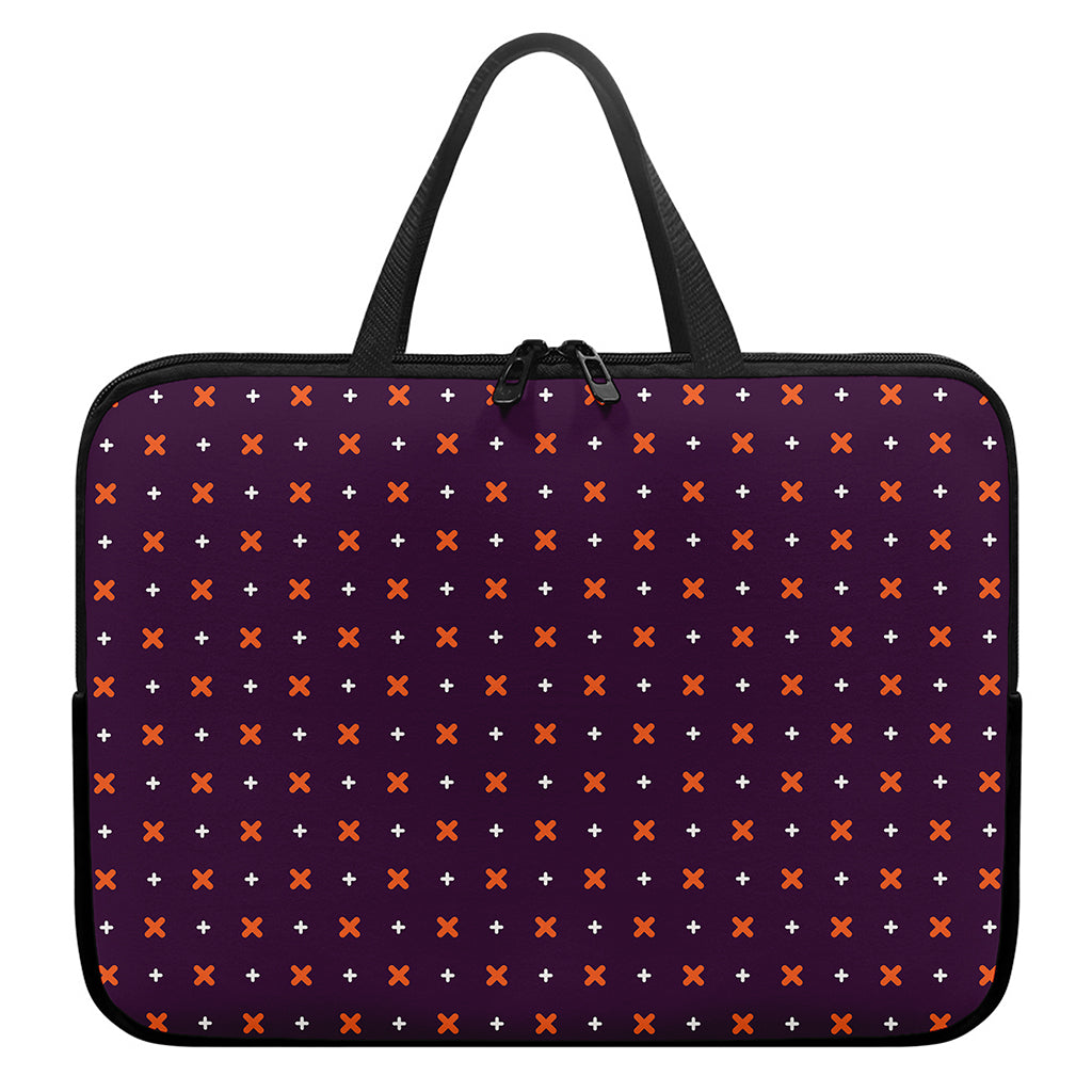 Halloween Plus And Cross Pattern Print Laptop Sleeve With Handle