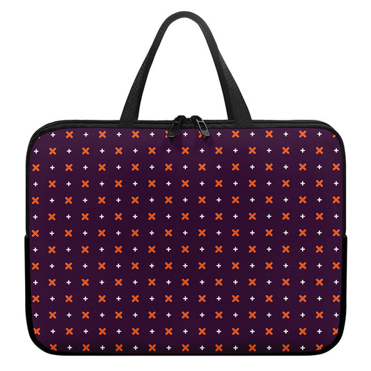 Halloween Plus And Cross Pattern Print Laptop Sleeve With Handle