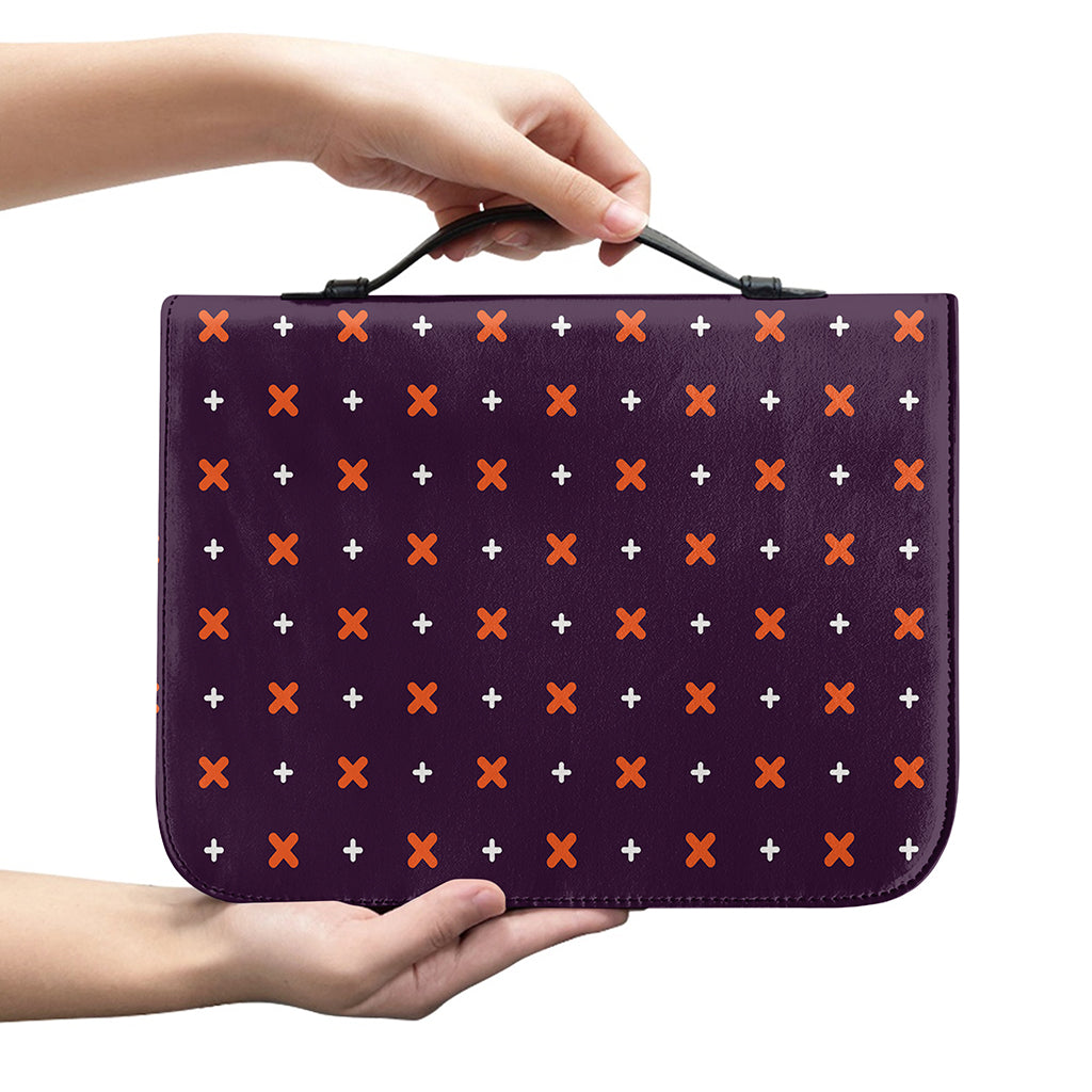 Halloween Plus And Cross Pattern Print Leather Bible Cover