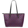 Halloween Plus And Cross Pattern Print Leather Tote Bag With Zipper