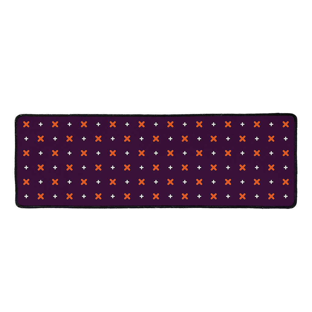Halloween Plus And Cross Pattern Print Long Kitchen Mat