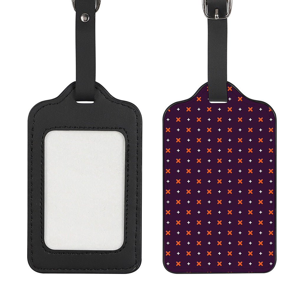 Halloween Plus And Cross Pattern Print Luggage Tag