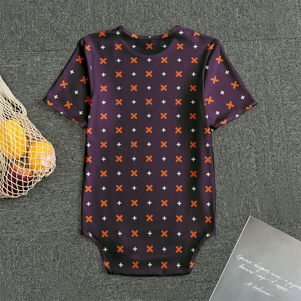 Halloween Plus And Cross Pattern Print Men's Bodysuit