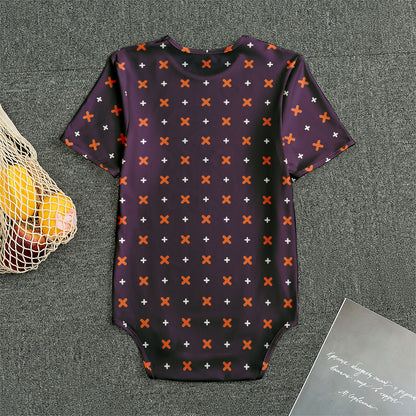 Halloween Plus And Cross Pattern Print Men's Bodysuit