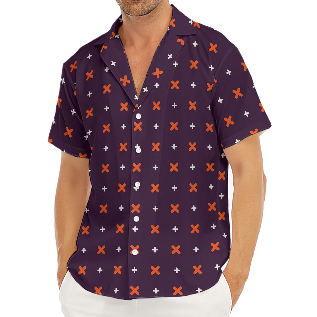 Halloween Plus And Cross Pattern Print Men's Deep V-Neck Shirt