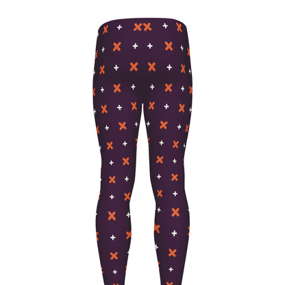 Halloween Plus And Cross Pattern Print Men's leggings