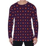 Halloween Plus And Cross Pattern Print Men's Long Sleeve T-Shirt