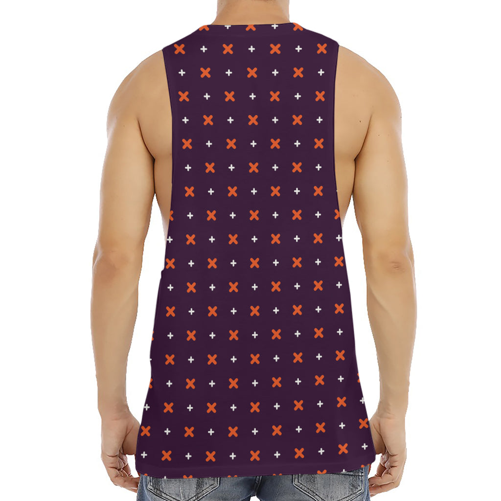 Halloween Plus And Cross Pattern Print Men's Muscle Tank Top