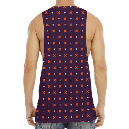 Halloween Plus And Cross Pattern Print Men's Muscle Tank Top