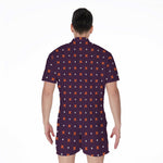Halloween Plus And Cross Pattern Print Men's Rompers