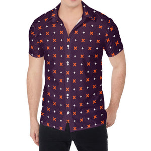 Halloween Plus And Cross Pattern Print Men's Shirt