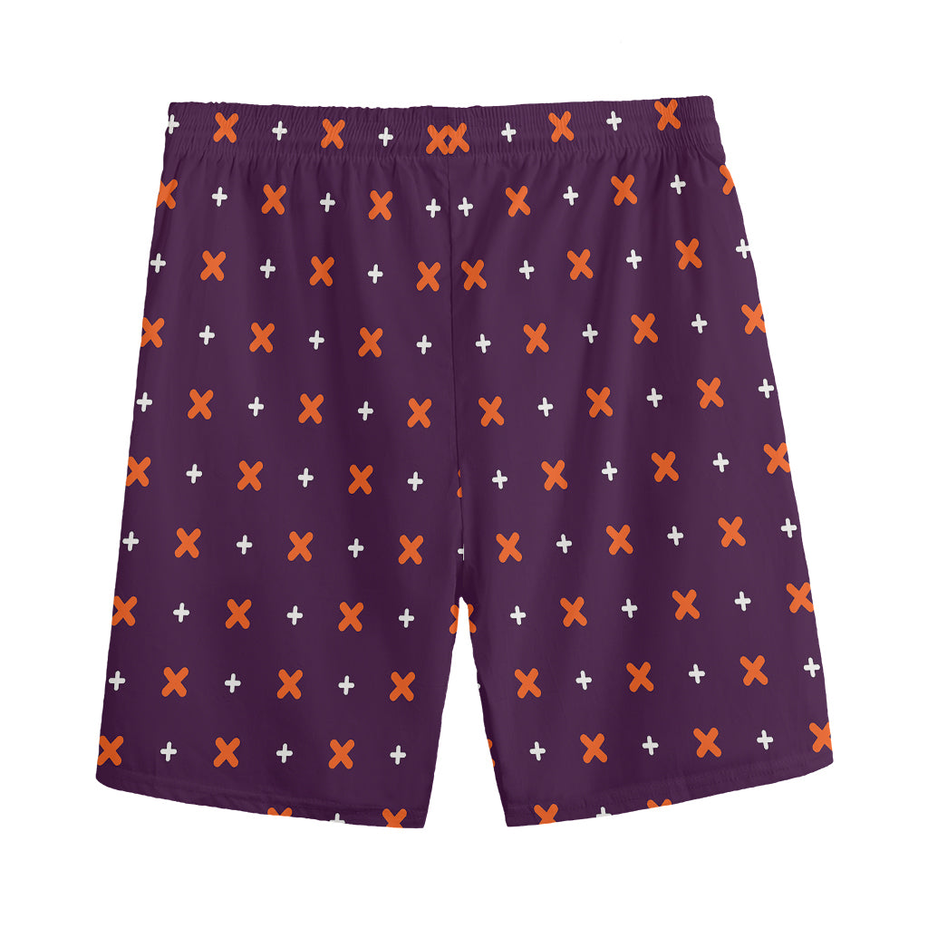 Halloween Plus And Cross Pattern Print Men's Sports Shorts