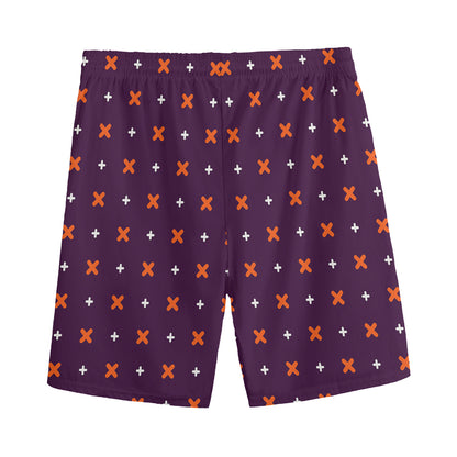 Halloween Plus And Cross Pattern Print Men's Sports Shorts