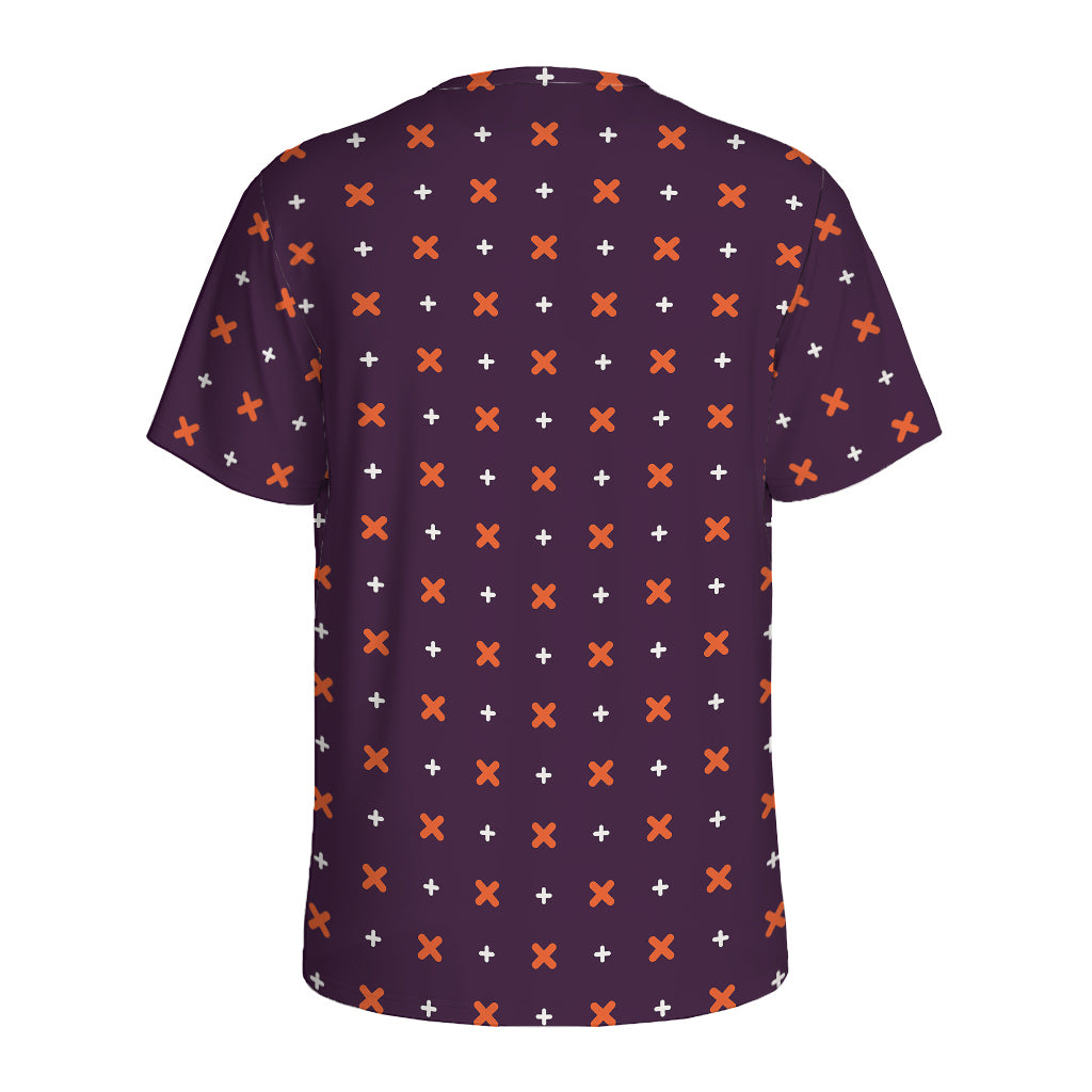 Halloween Plus And Cross Pattern Print Men's Sports T-Shirt