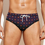 Halloween Plus And Cross Pattern Print Men's Swim Briefs